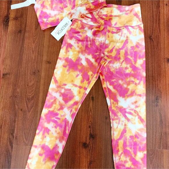 WILDFOX NWT TIE DYE ATHLETIC PINK/ORANGE SET SIZE MED - Picture 7 of 8